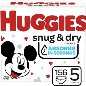 img 4 attached to 👶 Huggies Snug & Dry Baby Diapers, Size 5, 156 Count, One Month Supply