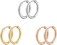 👂 helfne 14k gold hoop handmade huggie cartilage earrings for women real gold，small silver jewelry hoops earrings with hypoallergenic, dainty rose gold fashion hoop earrings set for sensitive ears logo