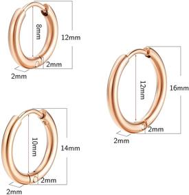 img 1 attached to 👂 HELFNE 14k Gold Hoop Handmade Huggie Cartilage Earrings for Women Real Gold，Small Silver Jewelry Hoops Earrings with Hypoallergenic, Dainty Rose Gold Fashion Hoop Earrings Set for Sensitive Ears