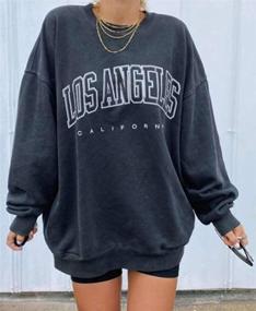 img 1 attached to 👚 Los Angeles California Women's Oversized Sweatshirt - Casual Loose Pullover Tops with Long Sleeves
