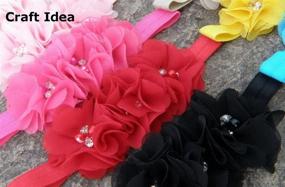 img 2 attached to 🌸 YYCRAFT Large 3" Sewn Winkle Chiffon Flower Rhinestone for Wedding Bride Craft Projects - Beautiful Coral Shades - Pack of 15pcs