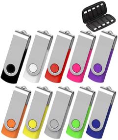 img 4 attached to 📦 AreTop 8GB Flash Drive 10 Pack - USB 2.0 Swivel Thumb Drives with Easy-Storage Bag - Bulk USB Pendrive Jump Drive Memory Stick (10PCS 8GB, 10Mixcolors)