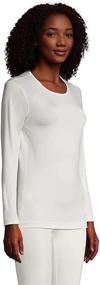 img 3 attached to Lands End Women's Thermaskin Crewneck: 👚 Luxurious Lingerie, Sleepwear, and Lounge Attire for Women