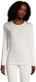 img 4 attached to Lands End Women's Thermaskin Crewneck: 👚 Luxurious Lingerie, Sleepwear, and Lounge Attire for Women