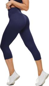 img 4 attached to 🩳 Ultimate Comfort and Functionality: FVLT High Waisted Capri Leggings for Women with Hidden Pocket