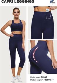 img 3 attached to 🩳 Ultimate Comfort and Functionality: FVLT High Waisted Capri Leggings for Women with Hidden Pocket