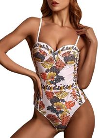 img 4 attached to 👙 Women's Underwire Bathing Suit One Piece Swimsuit with Spaghetti Straps - WDIRARA Monokini