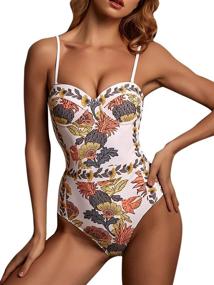 img 2 attached to 👙 Women's Underwire Bathing Suit One Piece Swimsuit with Spaghetti Straps - WDIRARA Monokini