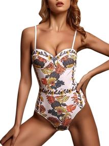 img 1 attached to 👙 Women's Underwire Bathing Suit One Piece Swimsuit with Spaghetti Straps - WDIRARA Monokini