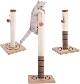 img 2 attached to 🐾 Pawz Road Cat Scratching Post with Extra Post and Dangling Ball - 22 inches: Interactive Toys for Cats