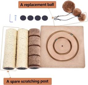 img 3 attached to 🐾 Pawz Road Cat Scratching Post with Extra Post and Dangling Ball - 22 inches: Interactive Toys for Cats