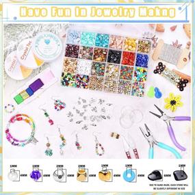 img 1 attached to 💎 GACUYI 15-Color Irregular Crystal Chip Beads: Complete 3350Pcs Gemstones Kit with Seed Bead, Spacers, Findings, and Tools for Earrings, Necklaces, and Bracelets Making