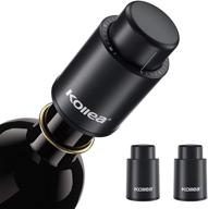 🍾 wine stoppers, kollea vacuum wine bottle stoppers with time scale - reusable wine preserver, wine saver & corks, best gift for wine lovers (2 pack, black) logo