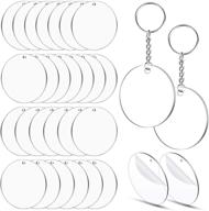 affordable acrylic keychain blanks bulk - 30pcs clear 3 inch round circle ornament blanks for crafting keychains with cricut vinyl logo