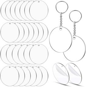 img 4 attached to Affordable Acrylic Keychain Blanks Bulk - 30Pcs Clear 3 Inch Round Circle Ornament Blanks for Crafting Keychains with Cricut Vinyl