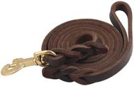 🐶 braided leather dog training leash: guiding star brown 10ft with copper hook - heavy duty leash for large, medium, and small dogs - two sizes available logo