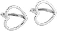 💖 sterling silver sweet heart small hoop earrings: trendy minimalist love cuffs for women & girls - ideal xmas & birthday gift logo