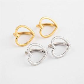 img 1 attached to 💖 Sterling Silver Sweet Heart Small Hoop Earrings: Trendy Minimalist Love Cuffs for Women & Girls - Ideal Xmas & Birthday Gift