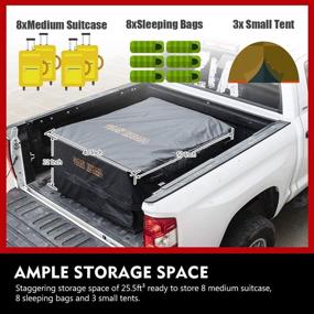 img 3 attached to 🚚 FIERYRED Waterproof Truck Cargo Bag with Cargo Net - 100% Heavy Duty Truck Bed Storage Bag - 25.5 Cubic Feet - Fits Any Truck - Size: 50" L x 40" W x 22" H - 8 Rubber Handles