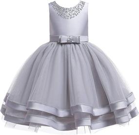 img 4 attached to Glamulice Ruffles Vintage Embroidered Bridesmaid Girls' Clothing for Dresses