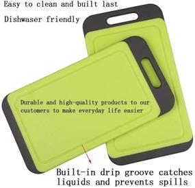 img 3 attached to 🔪 Svenee Mini Kitchen Cutting Board Mats - BPA Free, Dishwasher Safe, Non Porous, Juice Grooves, Thicker Boards, Easy Grip Handle