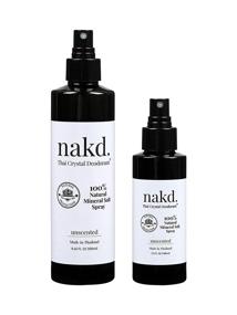 img 4 attached to 🌿 nakd. Thai Crystal Deodorant Spray – 2 Salt Deodorant Crystal Sprays, 8.45 FL oz. Regular + 3.3 FL oz. Travel Size – Natural, Unscented, Aluminum-Free Deodorant for Women, Men, and Kids, Enhanced for SEO