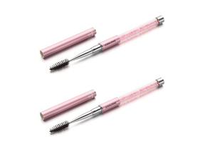 img 3 attached to 💗 JOSALINAS 2PCS Mascara Brushes Eyebrow Eyelash Brushes Portable Cosmetic Brushes with Cap for Travel - Pink