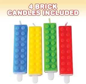 img 3 attached to Colorful Building Block Birthday Cake Candles - Pack of 4 - Brick Party Themed Candles 🎂 in Red, Yellow, Green, and Blue - Ideal Building Block Birthday Party Supplies and Decoration by ArtCreativity