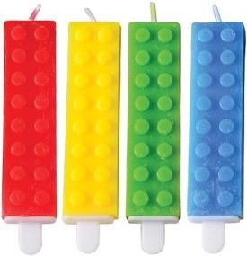 img 4 attached to Colorful Building Block Birthday Cake Candles - Pack of 4 - Brick Party Themed Candles 🎂 in Red, Yellow, Green, and Blue - Ideal Building Block Birthday Party Supplies and Decoration by ArtCreativity