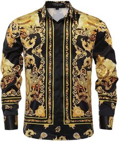 img 4 attached to 👗 Exquisite Luxury Printed Button Sleeve Nightclub Attire