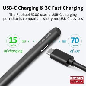 img 2 attached to 🖊️ RENAISSER Stylus Pen for Surface: USB-C Charging, 4096 Pressure Sensitivity, Made in Taiwan, with Magnetic Attachment - Compatible with Surface Pro X/7/6/5, Rechargeable Raphael 520C