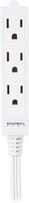 img 2 attached to 🔌 White Power Strip with 3 Outlets, 6-Foot Cord, and Flat Plug - UL Listed, 2-Pack by Rosewill RHSP-17003