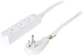 img 3 attached to 🔌 White Power Strip with 3 Outlets, 6-Foot Cord, and Flat Plug - UL Listed, 2-Pack by Rosewill RHSP-17003