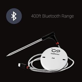 img 1 attached to CookPerfect Smart Wireless Meat Thermometer - 400ft Bluetooth Range for Oven, Grill, BBQ, Smoker & Rotisserie - With Bluetooth and WiFi Digital Connectivity (Includes 1 Probe)