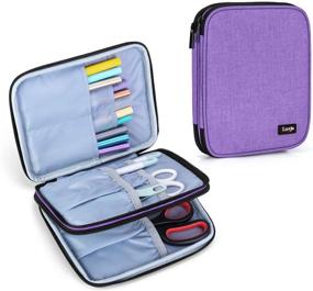 img 4 attached to 👜 Luxja Double-Layer Carrying Bag for Cricut Pen Set and Basic Tool Set - Organize and Transport Your Cricut Accessories (Purple, Bag Only)