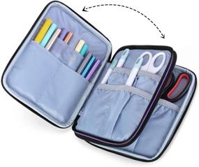 img 3 attached to 👜 Luxja Double-Layer Carrying Bag for Cricut Pen Set and Basic Tool Set - Organize and Transport Your Cricut Accessories (Purple, Bag Only)