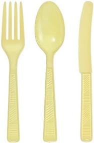 img 2 attached to Vibrant Party Dimensions Plastic Cutlery in Yellow - Perfect for Your Next Celebration!