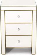 🌟 lenorr mirrored 3-drawer side table by christopher knight home - mirror/gold logo