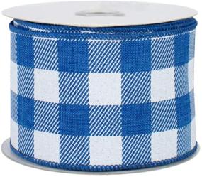 img 2 attached to Navy Blue Gingham Wired Ribbon