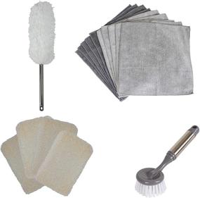 img 4 attached to 🧽 Evriholder SSC4S4-AMZ, Sophsti-Clean Stainless Steel Cleaning Set with Microfiber Cloths, Sponges, Duster, and Dish Brush