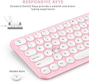 img 2 attached to 🌸 2.4GHz Compact Full Size Ergonomic Wireless Keyboard and Mouse Combo - Rose Pink for Windows, Laptop, PC, Desktop, Computer, Notebook