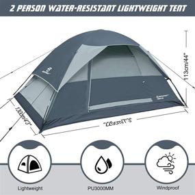 img 3 attached to 🏕️ Bessport Camping Tent 2 Person: Waterproof Lightweight Backpacking Tent with Two Doors - Ideal for Outdoor Adventures, Hiking, Mountaineering, and Travel