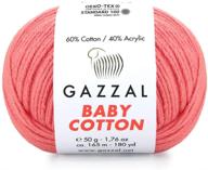 🧶 gazzal baby cotton pink yarn pack - 5 skein (8.8 oz) soft and fine baby yarn logo