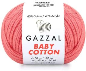img 4 attached to 🧶 Gazzal Baby Cotton Pink Yarn Pack - 5 Skein (8.8 Oz) Soft and Fine Baby Yarn