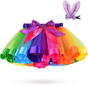 img 4 attached to Rainbow Skirt Multicolor Ballet Colorful