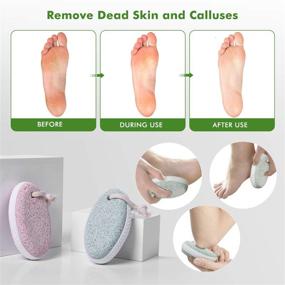 img 3 attached to 🦶 Wooden Foot File and Pumice Stone Set for Silky Smooth Feet, Pedicure Foot Stone, Foot Scrubber and Callus Remover, Ideal for Trimming Dead Skin