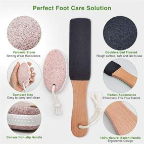 img 1 attached to 🦶 Wooden Foot File and Pumice Stone Set for Silky Smooth Feet, Pedicure Foot Stone, Foot Scrubber and Callus Remover, Ideal for Trimming Dead Skin