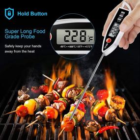 img 1 attached to 🌡️ Digital Meat Food Thermometer for BBQ Grill, Cooking, Candy Making, Milk, Bath Water, Deep Fry, Candle Temperature - Instant Read Kitchen Thermometer