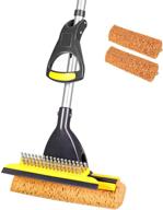 🧽 yocada sponge mop for home and commercial use - tile floor, bathroom, and garage cleaning with 2 sponge heads, squeegee, and extendable telescopic long handle (42.5-52 inches) - effortless dry wringing logo