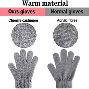 img 3 attached to 🧤 6 Pairs of Motarto Kid's Winter Chenille Cashmere Magic Gloves - Soft, Warm, Stretchy Knit